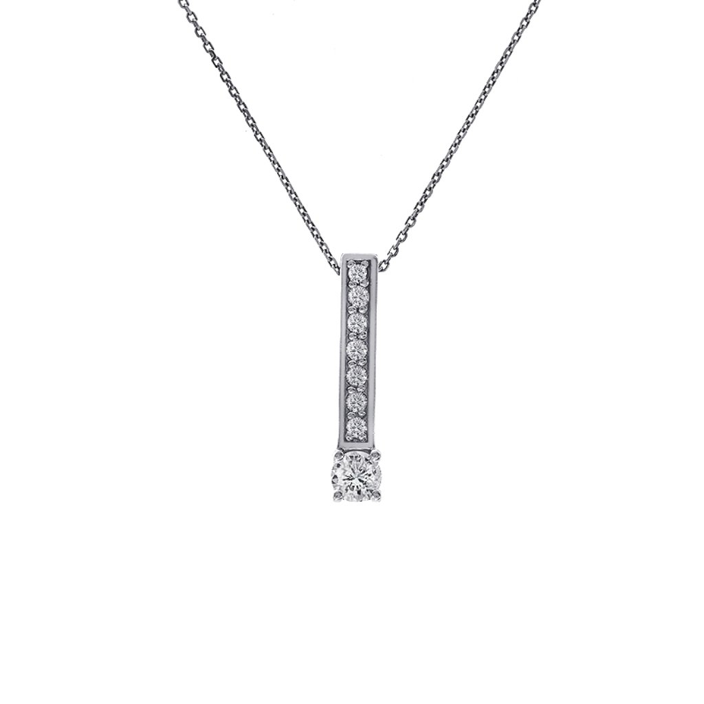 0.75 Ct. Tw. Round Diamond Drop Journey Pendant On 16